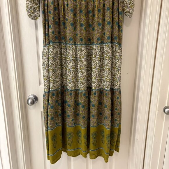 Natural Life Auguste Maxi Dress, Chartreuse Floral XL - Picture 4 of 8